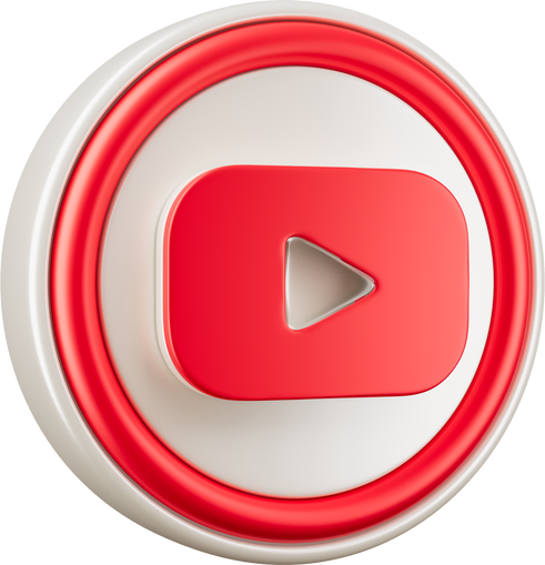 Youtube logo icon isolated 3d rendering